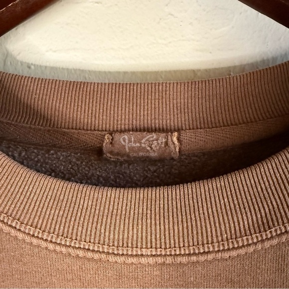 John Galt Malibu Oversized Crewneck One Size Brown Pockets - Picture 3 of 7